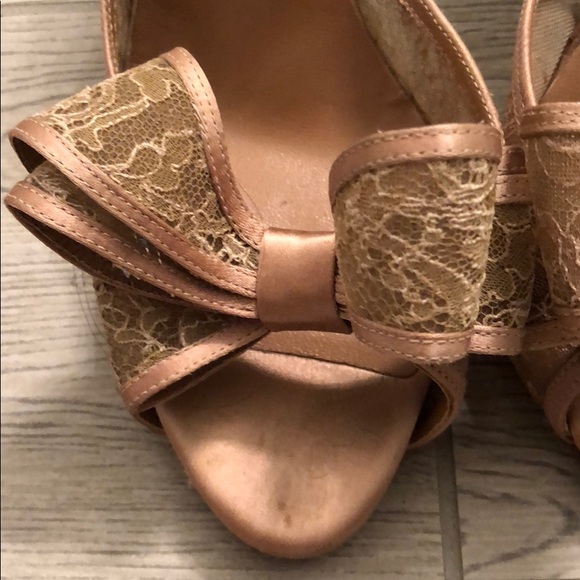 Valentino peep toe lace slip on Sandals size 39.5 - Picture 3 of 10